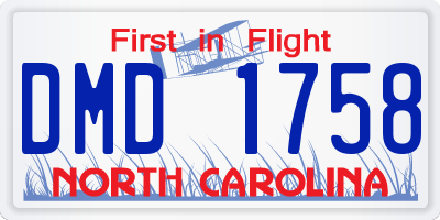 NC license plate DMD1758
