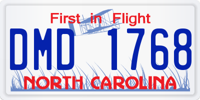 NC license plate DMD1768