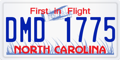 NC license plate DMD1775
