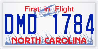 NC license plate DMD1784