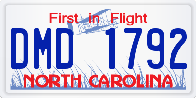 NC license plate DMD1792