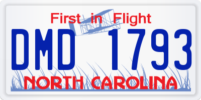 NC license plate DMD1793