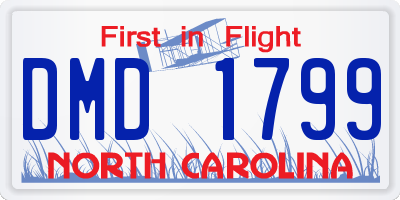 NC license plate DMD1799