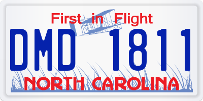 NC license plate DMD1811