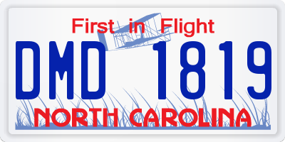 NC license plate DMD1819
