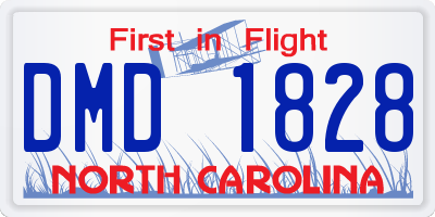 NC license plate DMD1828
