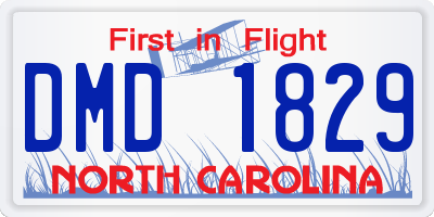NC license plate DMD1829