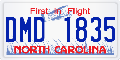 NC license plate DMD1835