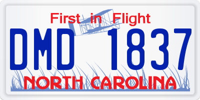 NC license plate DMD1837