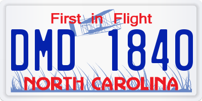 NC license plate DMD1840