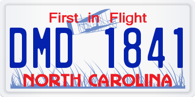 NC license plate DMD1841