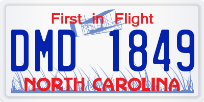 NC license plate DMD1849