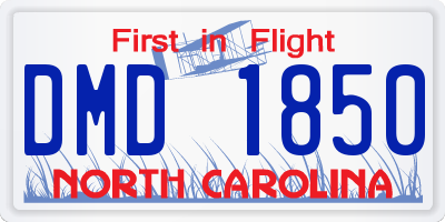 NC license plate DMD1850