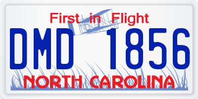NC license plate DMD1856