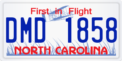 NC license plate DMD1858