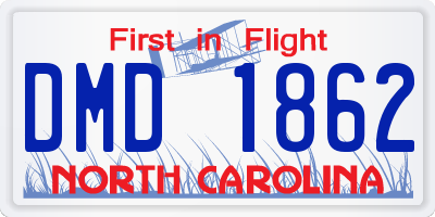 NC license plate DMD1862