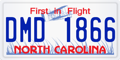 NC license plate DMD1866