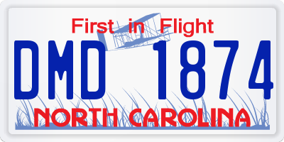 NC license plate DMD1874