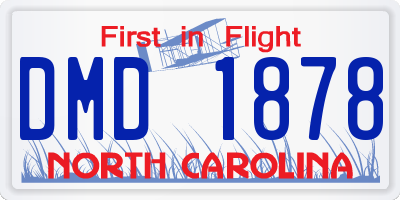 NC license plate DMD1878