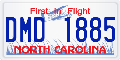 NC license plate DMD1885