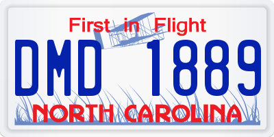 NC license plate DMD1889