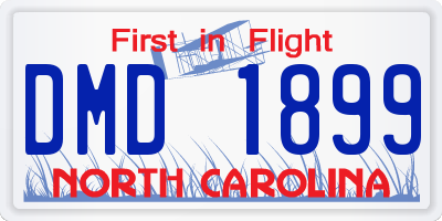 NC license plate DMD1899
