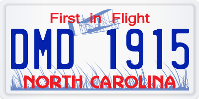 NC license plate DMD1915