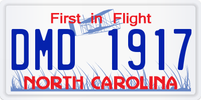 NC license plate DMD1917