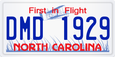 NC license plate DMD1929