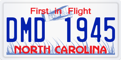 NC license plate DMD1945