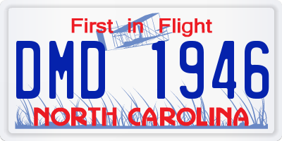 NC license plate DMD1946