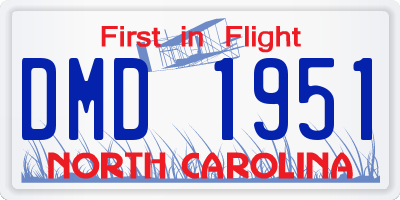 NC license plate DMD1951