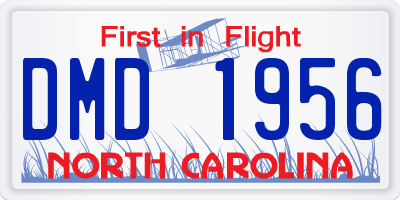 NC license plate DMD1956