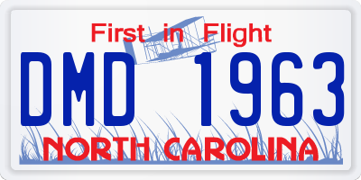NC license plate DMD1963