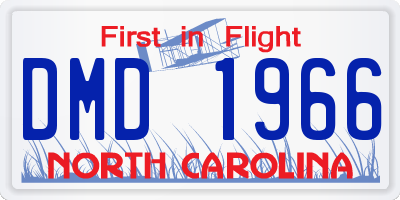 NC license plate DMD1966