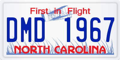 NC license plate DMD1967