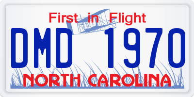 NC license plate DMD1970