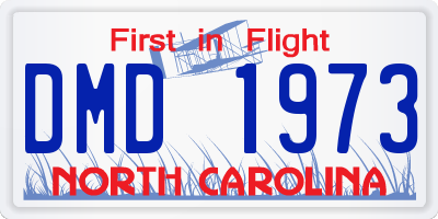 NC license plate DMD1973