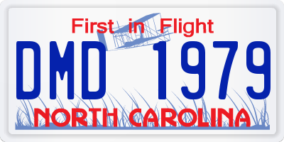 NC license plate DMD1979