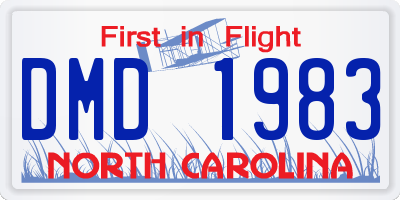NC license plate DMD1983