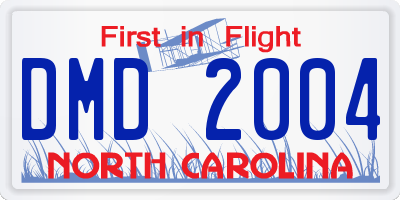 NC license plate DMD2004