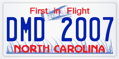 NC license plate DMD2007