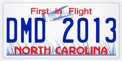 NC license plate DMD2013