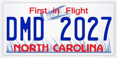 NC license plate DMD2027