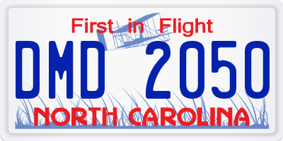 NC license plate DMD2050