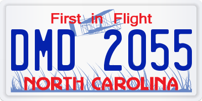 NC license plate DMD2055