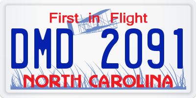 NC license plate DMD2091