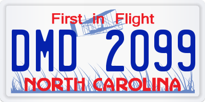 NC license plate DMD2099