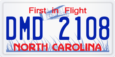 NC license plate DMD2108