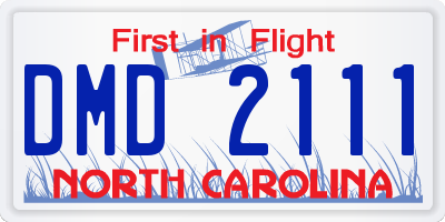 NC license plate DMD2111